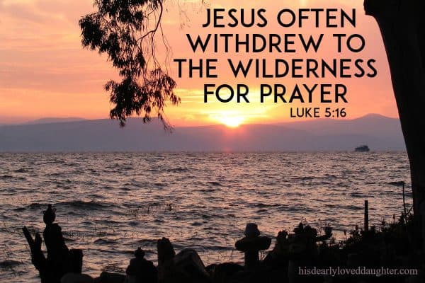 Jesus often withdrew to the wilderness for prayer. Luke 5:16