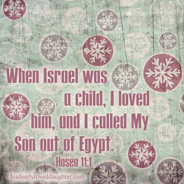 When Israel was a child, I loved him, and I called My Son out of Egypt. Hosea 11:1