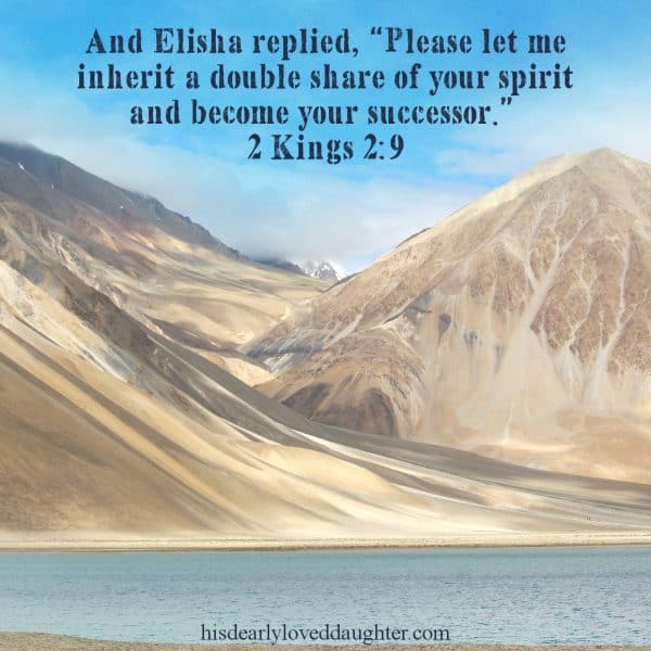 And Elisha replied, “Please let me inherit a double share of your spirit and become your successor.”  2 Kings 2:9