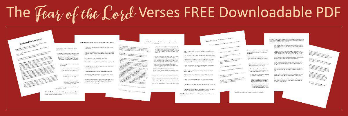 The Fear of the Lord Verses FREE Downloadable PDF