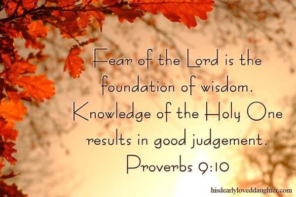 Fear of the Lord is the foundation of wisdom. Knowledge of the Holy One results in good judgement. Proverbs 9:10