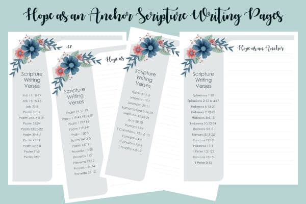 Hope as an Anchor Scripture Writing Pages