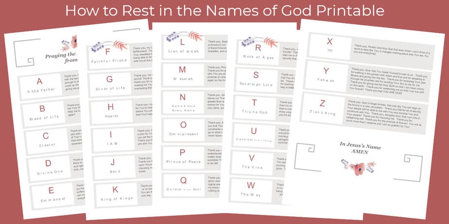 How to Rest in the Names of God Printable